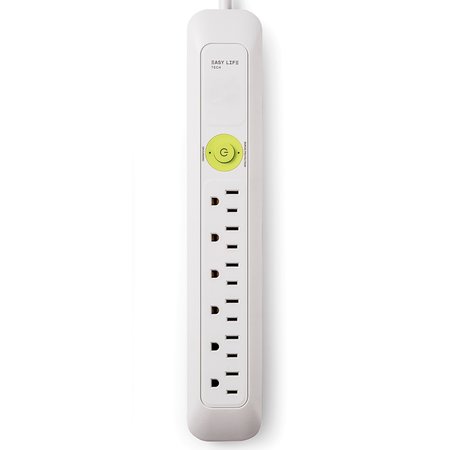 EASYLIFE TECH 6 Outlet Pwr Strip 1200 Joules Surge Protector 6FT Ext Cord, PK 3 0-2517-PK